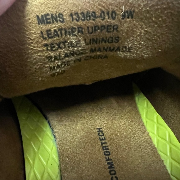 Men's Florsheim Dark Navy Leather Upper and Textiles Comfortech Shoes Sz 9W - Picture 5 of 7